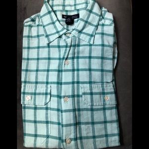Gap green checkered button down